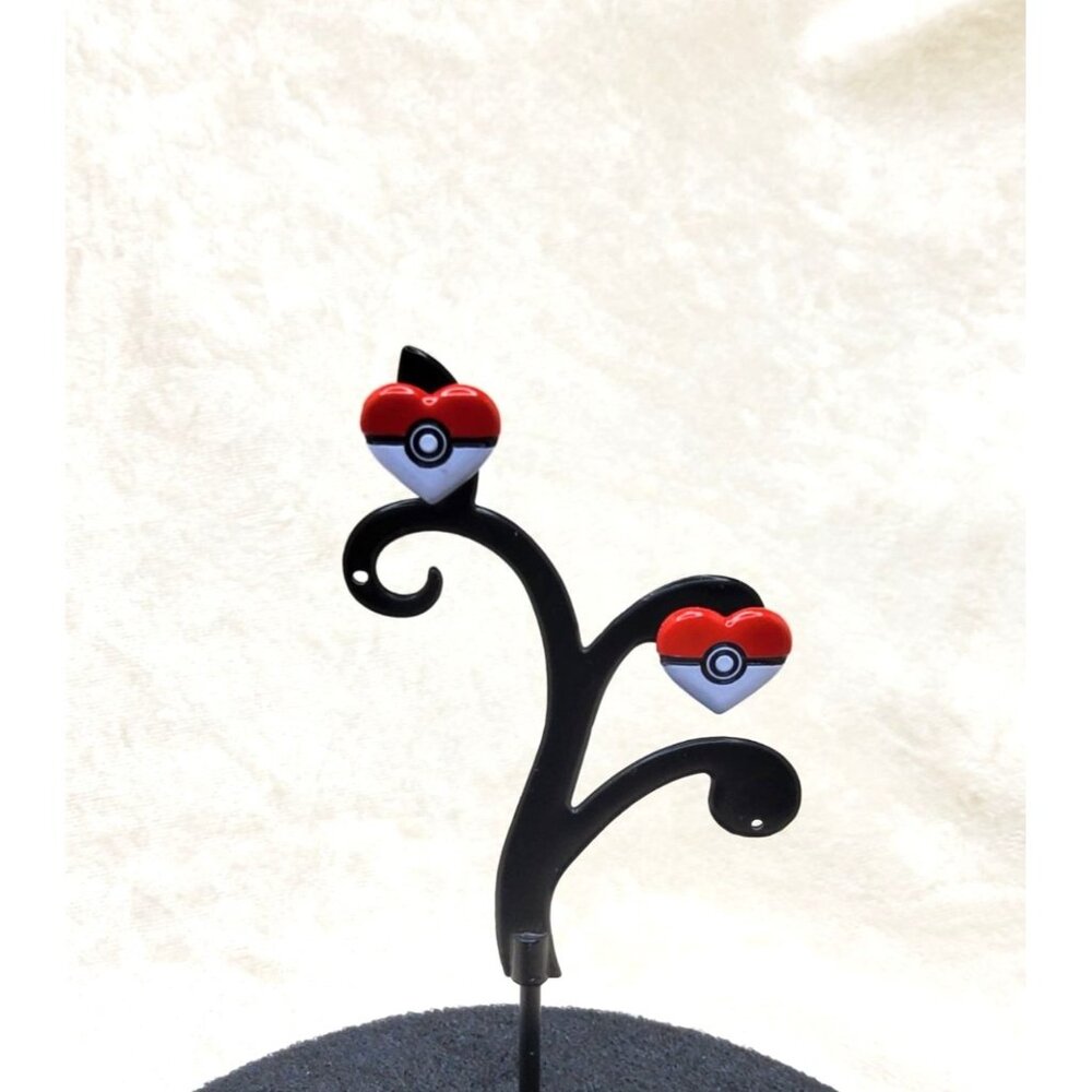 Heart-Shaped Poké Ball Pokémon Earrings